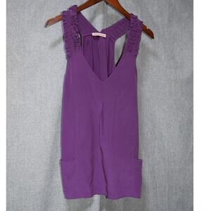 Rebecca Taylor Purple Ruffle Strap Sleeveless Blouse M